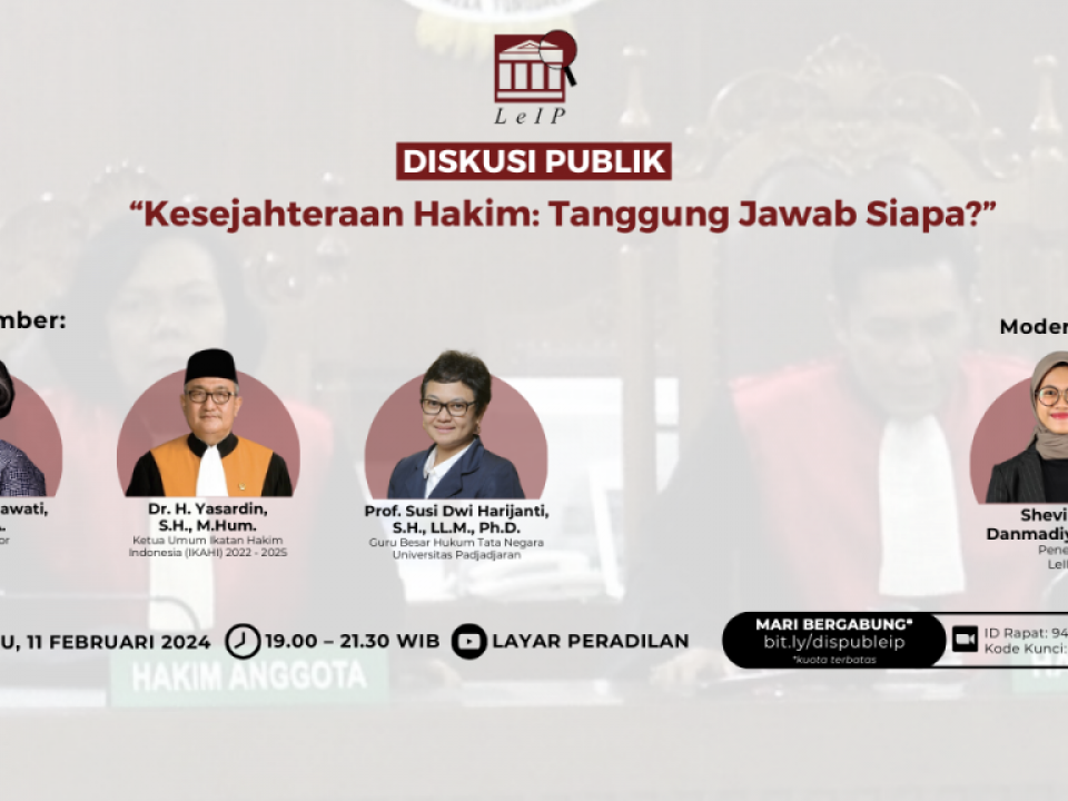 Thumbnail YouTube – Diskusi Publik Kesejahteraan Hakim Tanggung Jawab Siapa (1)