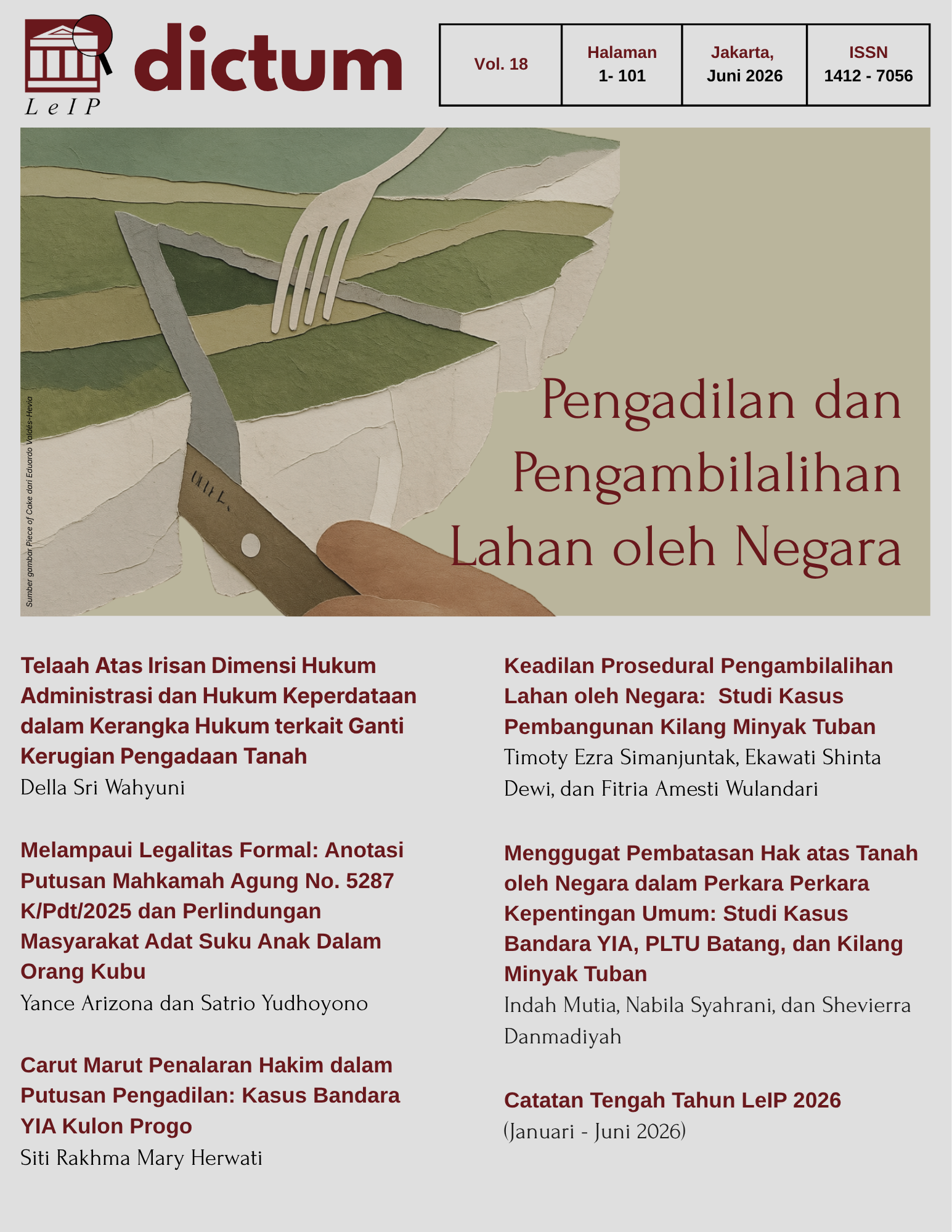 Dictum Vol. 18: Pengadilan dan Pengambilalihan Lahan oleh Negara